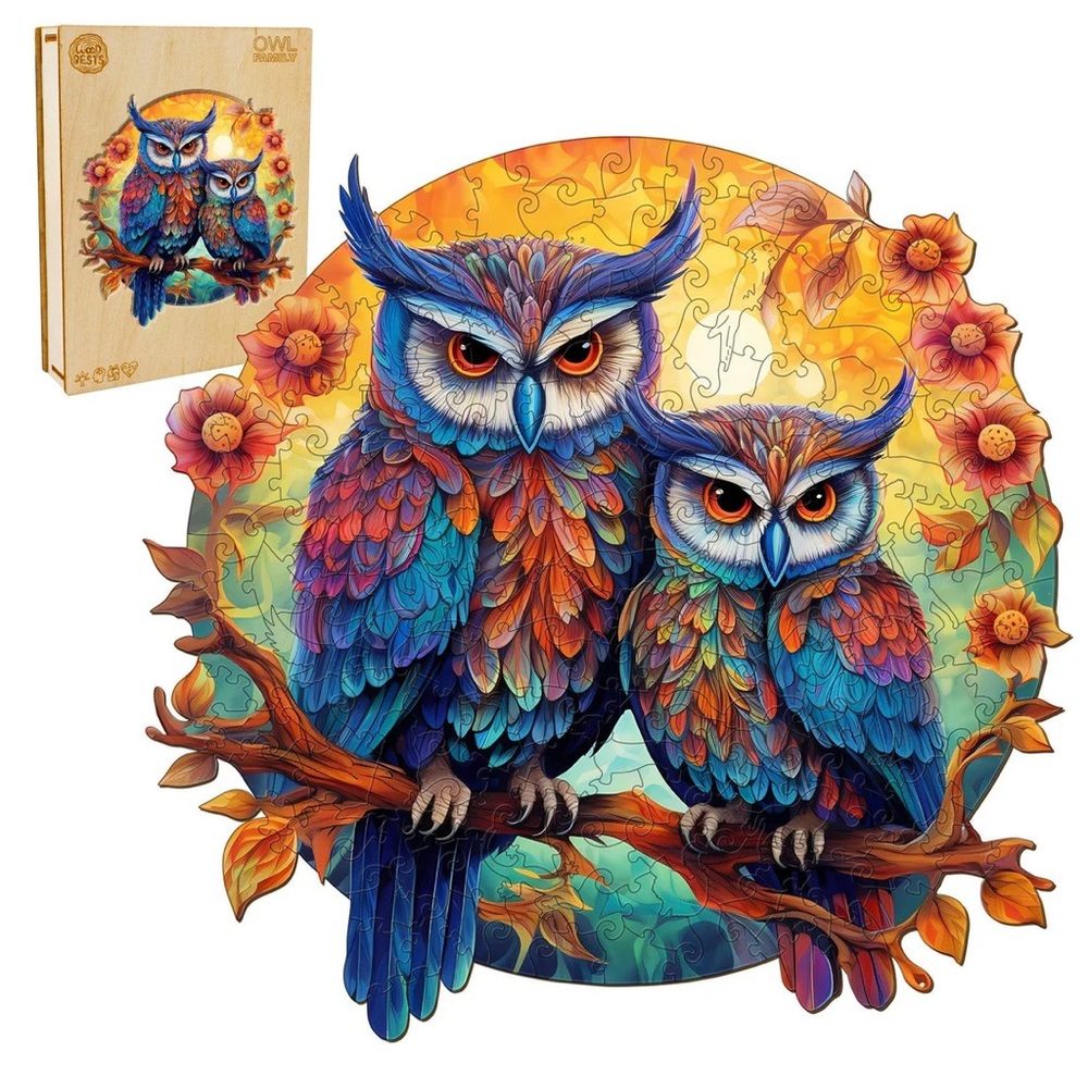 Woodbests Owl Family Wooden Jigsaw Puzzle BNIB